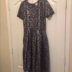 LulaRoe elegant Amelia navy gold